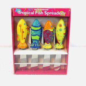 Boston Warehouse Colorful Tropical Fish 🐠 Stainless Steel Spreaders Set of Four